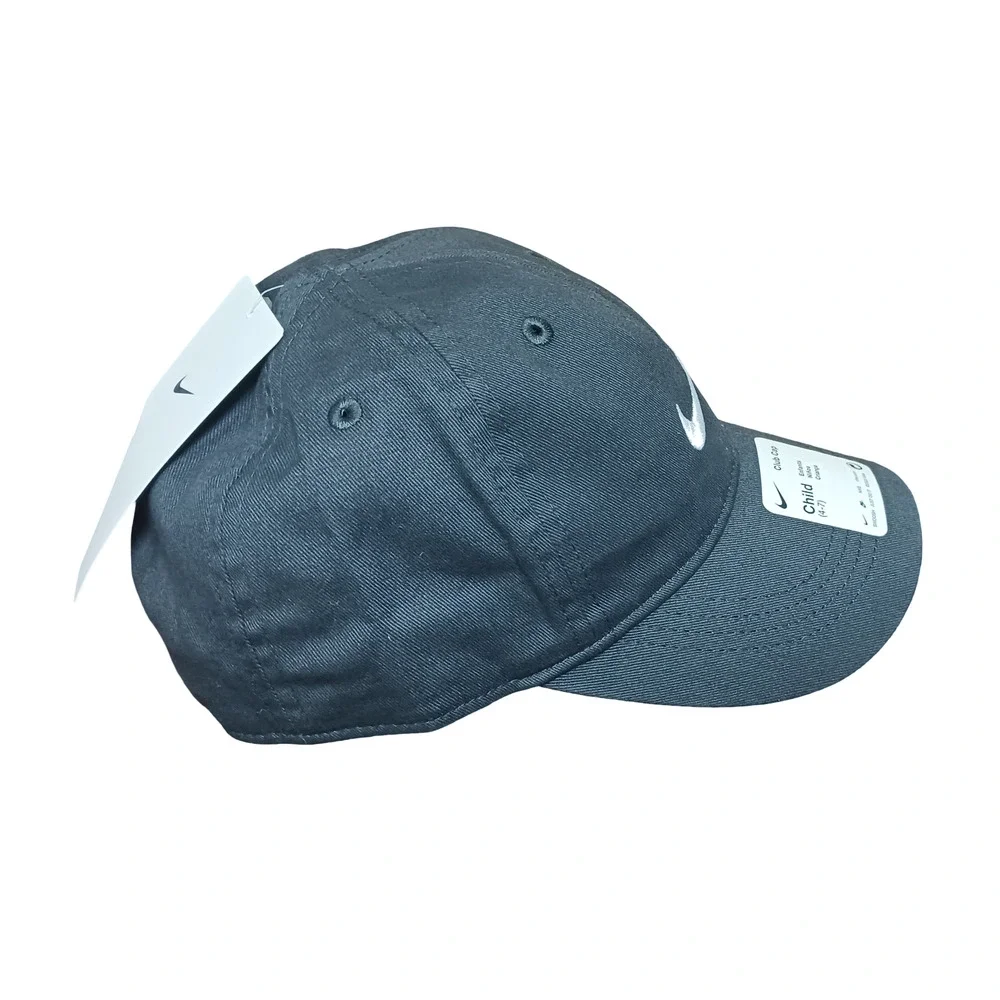 Nike Kids Baseball Cap Anthracite Child Size 4-7 Adjustable Hat Embroidered Logo